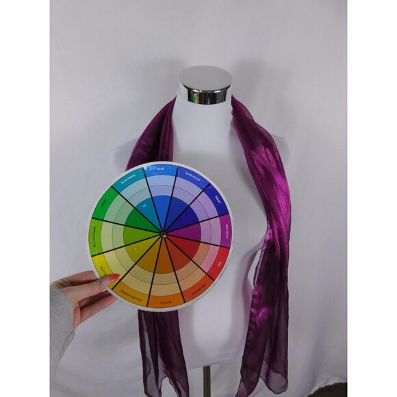 Sheer Scarf Womens One Size Purple Magenta Lightweight Chiffon Style Dressy Wrap - Picture 8 of 8